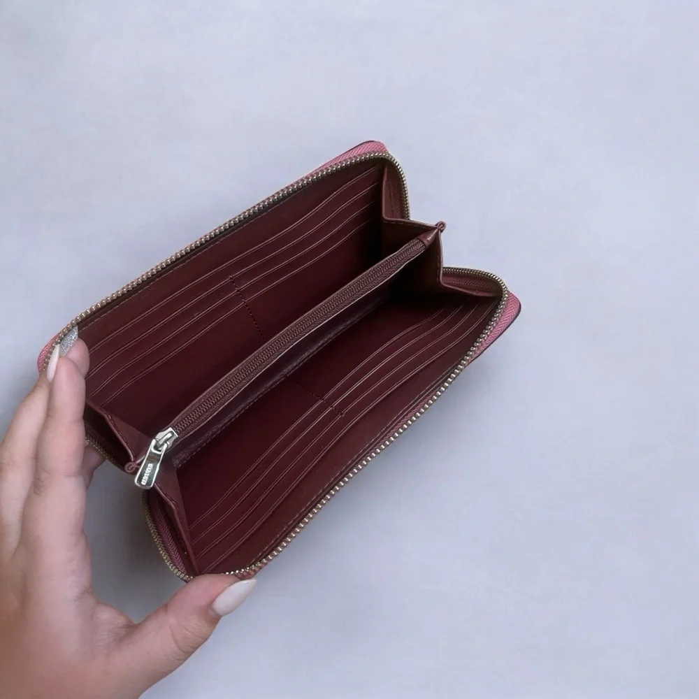 Coach Accordion Zip Signature Debossed Wallet